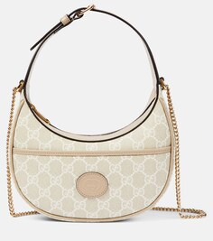 Мини-сумка через плечо с логотипом GG Supreme Gucci, бежевый