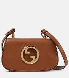 Кожаная сумка через плечо Gucci Blondie Mini Gucci, коричневый