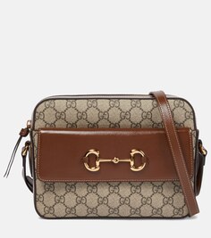 Маленькая сумка через плечо Gucci Horsebit 1955 GG Gucci, коричневый