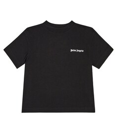 Хлопковая футболка с логотипом Palm Angels, черный