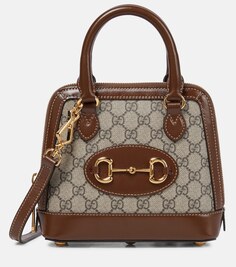 Маленькая объемная сумка-тоут Gucci Horsebit 1955 Gucci, коричневый