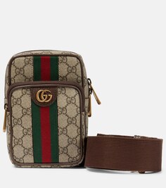 Мини-сумка Ophidia с логотипом GG Gucci, коричневый