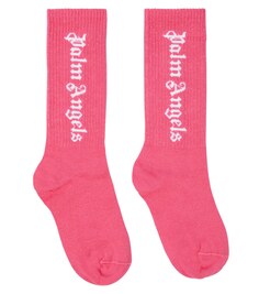 Носки из смесового хлопка с логотипом Palm Angels, розовый