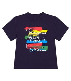 Хлопковая футболка с логотипом Palm Angels, синий