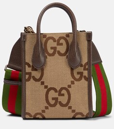 Сумка-тоут Mini Jumbo с логотипом GG Gucci, коричневый