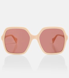 Солнцезащитные очки в квадратной оправе Gucci, розовый