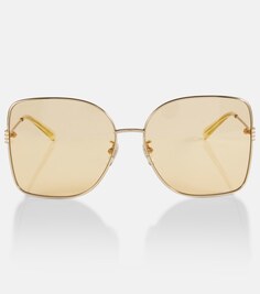 Квадратные солнцезащитные очки Gucci, золотой
