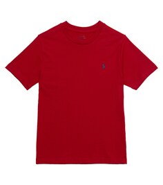 Хлопковая футболка с вышивкой Polo Ralph Lauren, красный