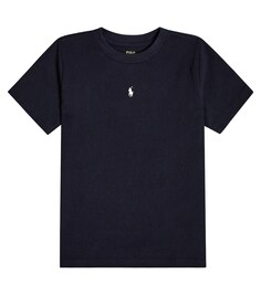 Хлопковая футболка с принтом Polo Bear Polo Ralph Lauren, синий