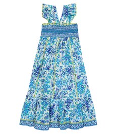 Платье Cindy с цветочным принтом Poupette St Barth, синий