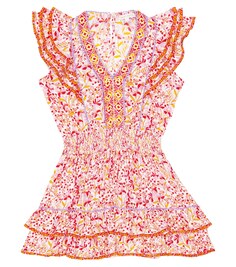 Мини-платье с цветочным принтом Poupette St Barth, фиолетовый