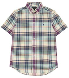 Хлопковая рубашка в клетку Polo Ralph Lauren, синий