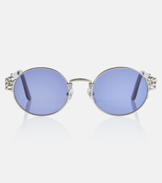 Солнцезащитные очки в округлой оправе из коллаборации с Karim Benzema Jean Paul Gaultier, серебряный