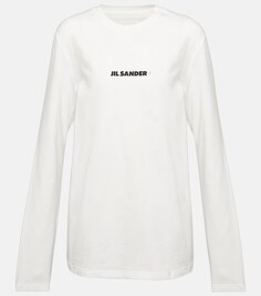 Толстовка из хлопка с логотипом JIL SANDER, серый