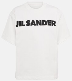 Футболка оверсайз из хлопкового джерси с логотипом JIL SANDER, разноцветный