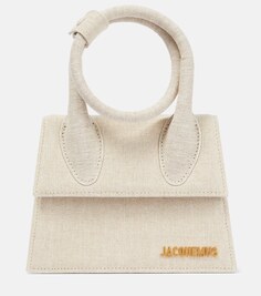 Сумка на плечо Le Chiquito Noeud из хлопкового холста Jacquemus, бежевый