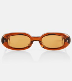 Солнцезащитные очки Besset в круглой оправе Jacques Marie Mage, коричневый