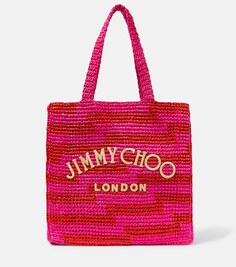 Вязаная сумка-тоут Beach N/S Jimmy Choo, розовый