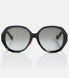 Солнцезащитные очки в круглой оправе Loewe, черный