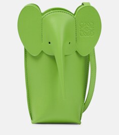 Кожаная сумка через плечо с карманом для слона Loewe, зеленый