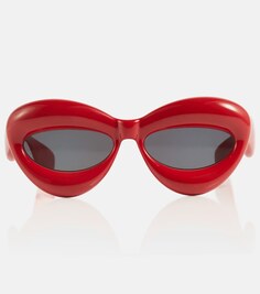 Задутые солнцезащитные очки «кошачий глаз» Loewe, красный