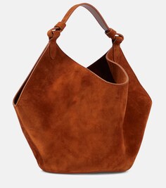 Замшевая сумка-тоут Lotus Mini Khaite, коричневый