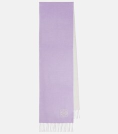 Шарф из шерсти и кашемира с вышивкой Anagram Loewe, фиолетовый