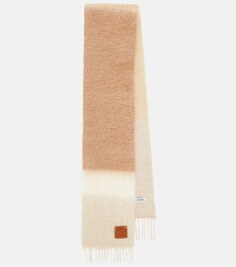 Полосатый шерстяной шарф Anagram Loewe, бежевый