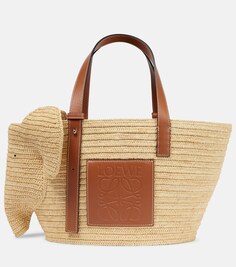 Сумка-тоут Elephant Basket из рафии Loewe, бежевый