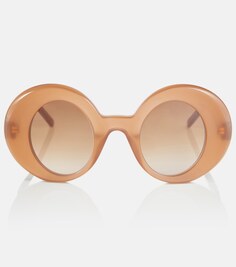 Солнцезащитные очки в крупной круглой оправе Loewe, коричневый