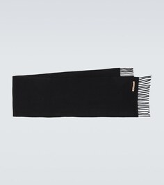 Шерстяной шарф с бахромой Acne Studios, черный