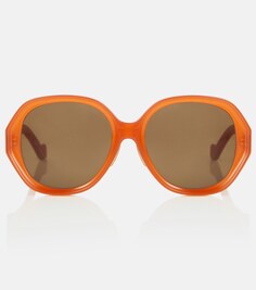 Солнцезащитные очки в круглой оправе Loewe, оранжевый