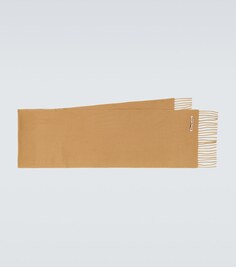 Шерстяной шарф с бахромой Acne Studios, коричневый