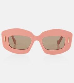 Солнцезащитные очки в прямоугольной оправе Loewe, розовый