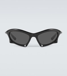 Солнцезащитные очки в прямоугольной оправе летучей мыши Balenciaga, черный