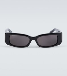 Солнцезащитные очки прямоугольной формы из ацетата Balenciaga, черный