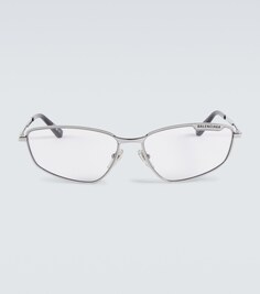 Солнцезащитные очки прямоугольной формы Balenciaga, серебряный
