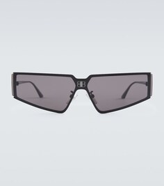 Солнцезащитные очки Shield 2.0 в прямоугольной оправе Balenciaga, черный