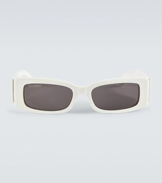 Солнцезащитные очки прямоугольной формы Balenciaga, белый