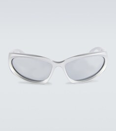 Солнцезащитные очки в круглой оправе Balenciaga, серебряный