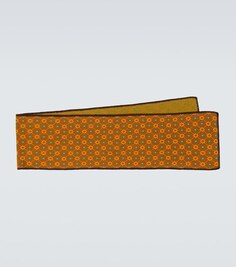 Хлопковый жаккардовый шарф с цветочным принтом Bode, коричневый