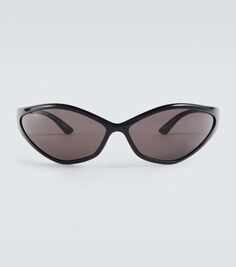 Овальные солнцезащитные очки Balenciaga, черный