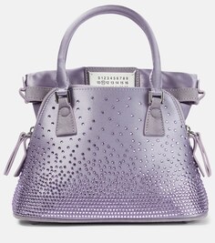 Атласная сумка через плечо 5AC Classique Micro Maison Margiela, фиолетовый