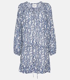 Хлопковое мини-платье петрушки MARANT ETOILE, синий