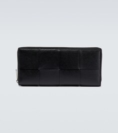 Кожаный кошелек Intreccio Bottega Veneta, черный