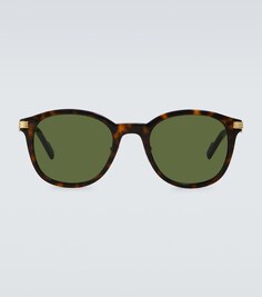 Солнцезащитные очки в округлой оправе из ацетата Cartier, коричневый
