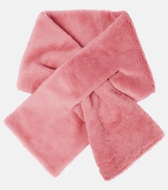 Плюшевый шарф из смесовой шерсти альпака Max Mara, розовый