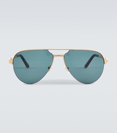 Солнцезащитные очки-авиаторы Santos de Cartier Cartier, золотой