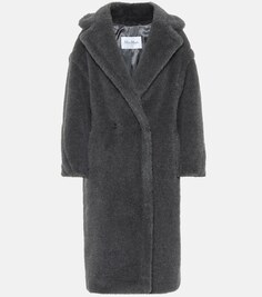 Пальто Teddy Bear Icon из альпаки и шерсти MAX MARA, серый