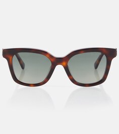 Солнцезащитные очки в квадратной оправе Moncler, коричневый